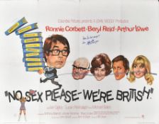 NO SEX PLEASE, WE'RE BRITISH (1973) - ORIGINAL SIGNED QUAD POSTER