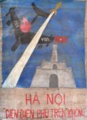 VIETNAM WAR ERA HAND PAINTED PROPAGANDA POSTER