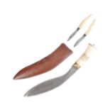 EARLY 20TH CENTURY TIBETAN KUKRI KNIFE