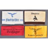 WWII SECOND WORLD WAR - COLLECTION OF GERMAN ARMBANDS