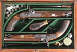 ARMS - 19TH CENTURY CASED OFFICER'S PISTOL SET BY DEANES OF LONDON