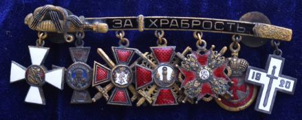 IMPERIAL RUSSIAN CIVIL WAR MINIATURE DRESS MOUNT MEDALS