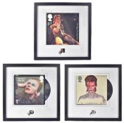 DAVID BOWIE - THREE LIMITED EDITION ROYAL MAIL ALBUM STAMP PRINTS