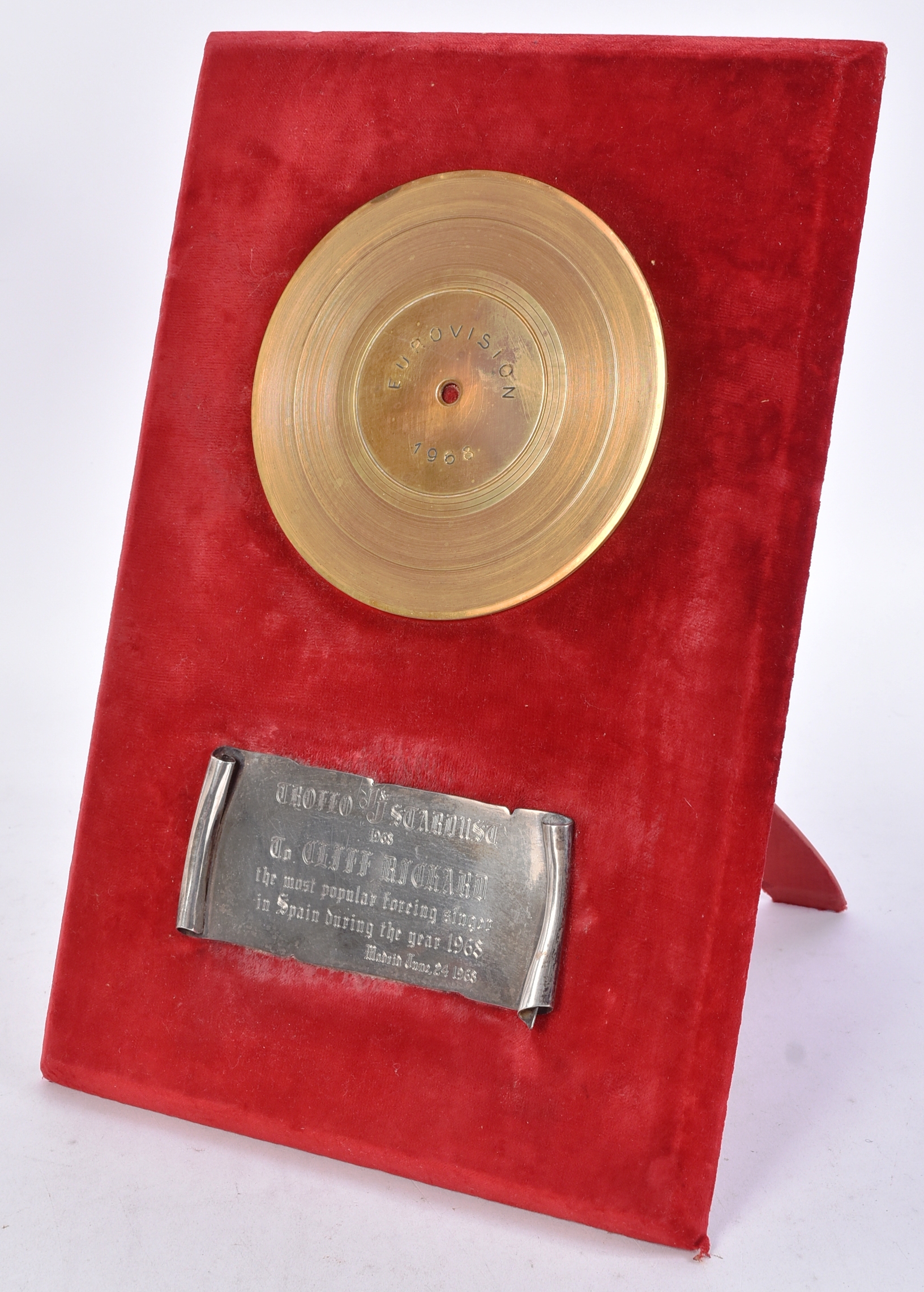 EUROVISION 1968 - ORIGINAL SPANISH AWARD TO CLIFF RICHARD