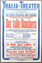 JAZZ - 1930S GERMAN CONCERT POSTER - BLUE JAZZ LADIES