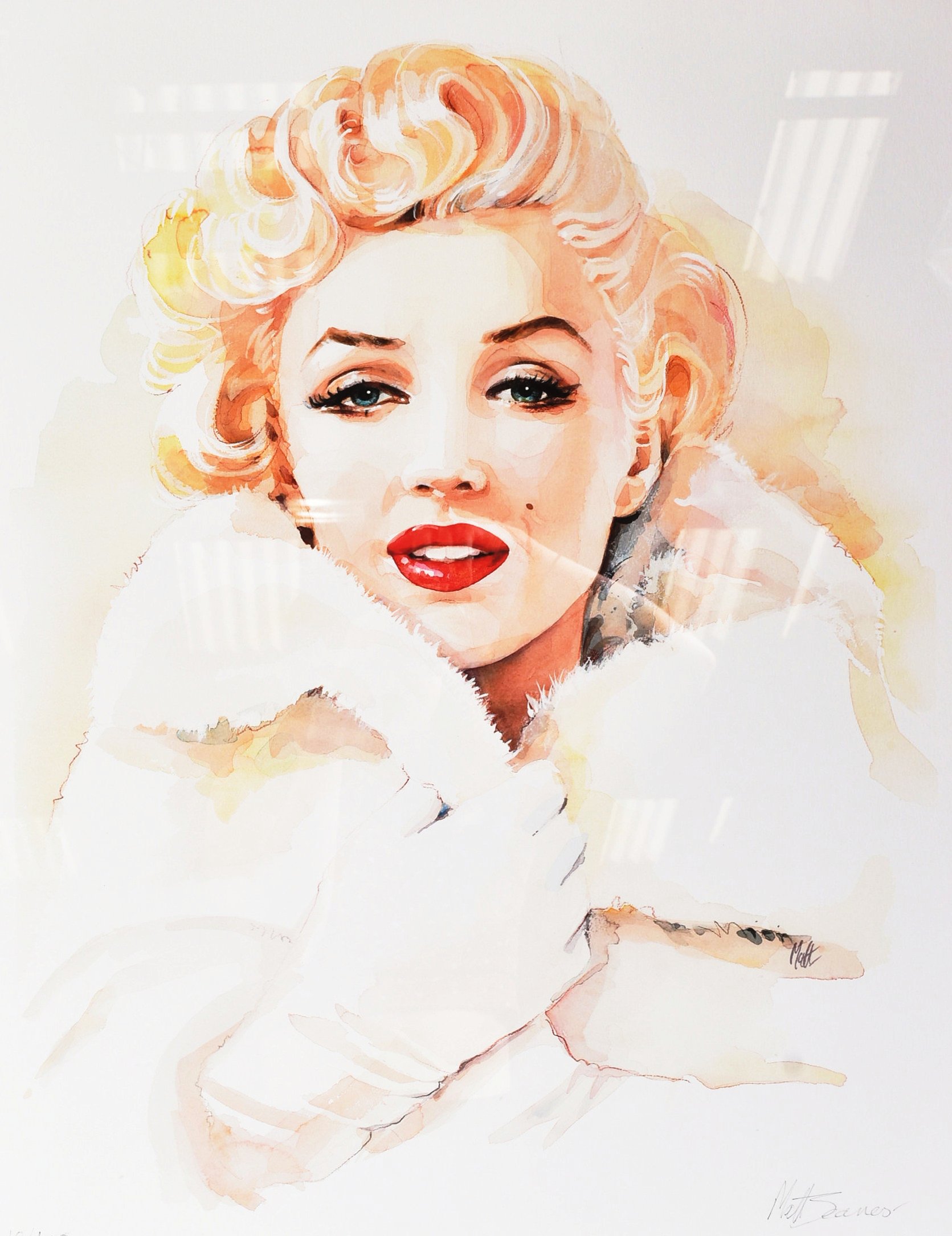 'MARILYN IN WHITE MINK' - MATTHEW JEANES - LIMITED EDITION GICLEE PRINT - Image 2 of 4
