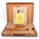 MID 20TH CENTURY ARTIST'S PAINTING PALETTE IN CARRY CASE