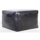 MISS MUFFET - BLACK VINYL 20TH CENTURY FOOTSTOOL POUFFE