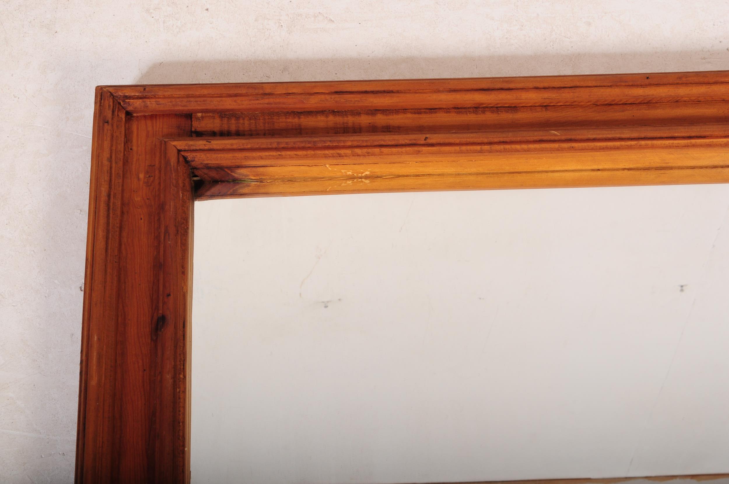 LARGE CONTEMPORARY PINE WALL OVERMANTEL MIRROR - Image 2 of 3