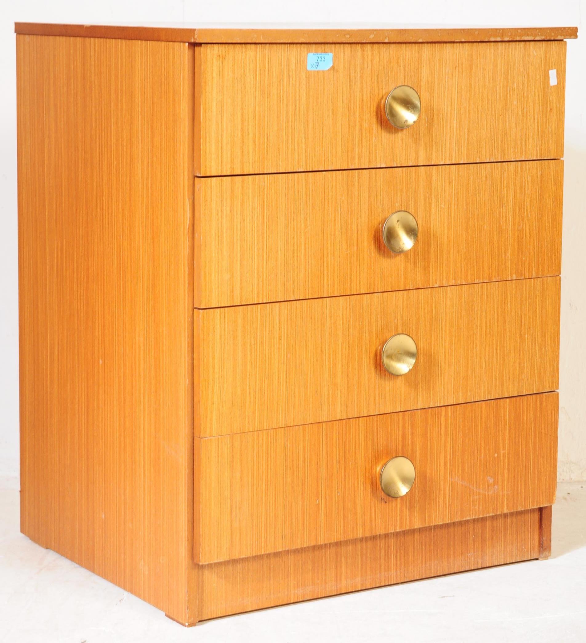 MID CENTURY TEAK WOOD CHEST OF DRAWERS CHAIRS DESK & LOCKER - Image 5 of 12