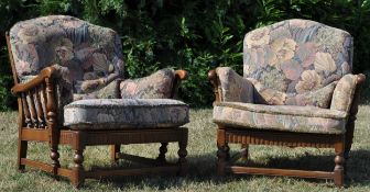 ERCOL FURNITURE - ERCOL OLD COLONIAL PAIR ARMCHAIRS