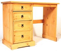 VINTAGE 20TH CENTURY COUNTRY PINE KNEEHOLE DESK