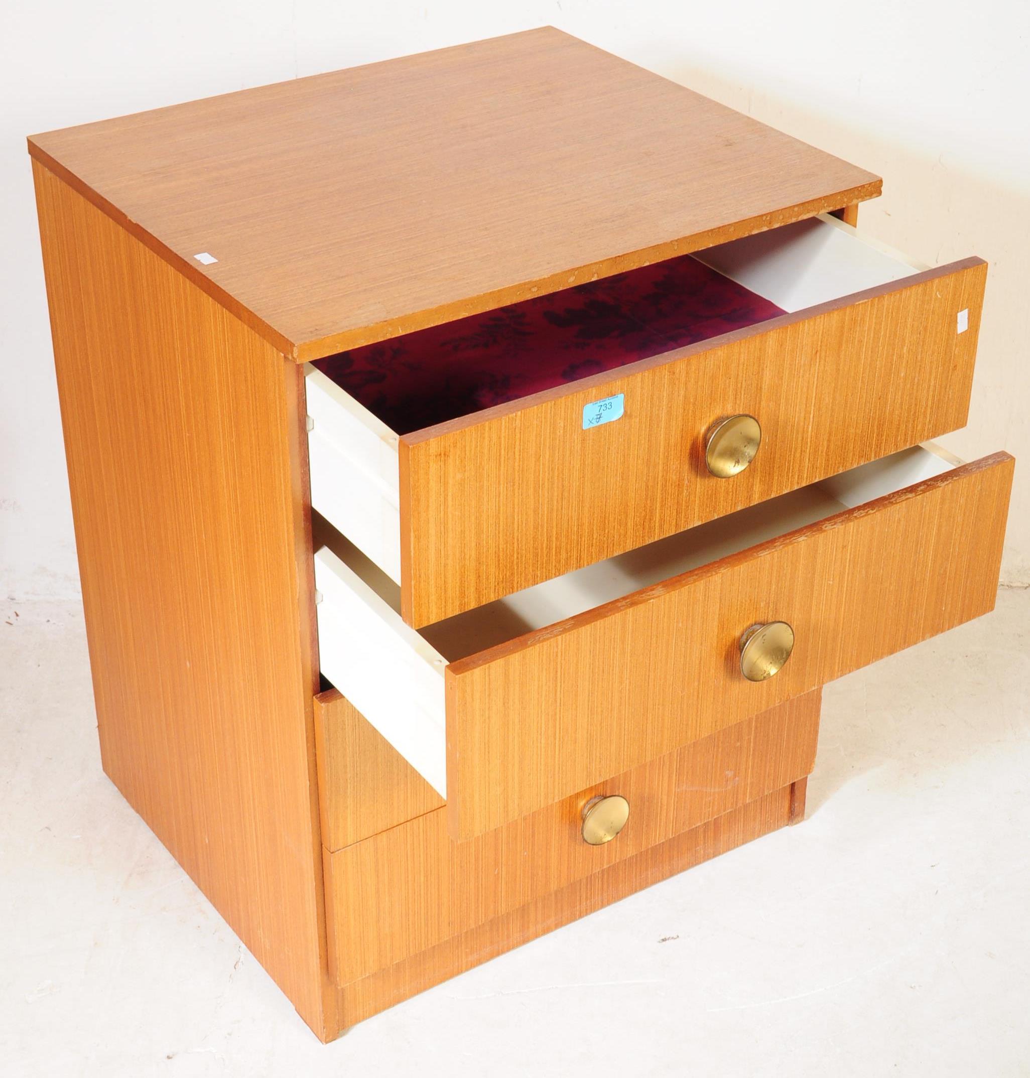 MID CENTURY TEAK WOOD CHEST OF DRAWERS CHAIRS DESK & LOCKER - Image 6 of 12