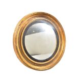 18TH CENTURY GILTWOOD CIRCULAR CONVEX WALL MIRROR