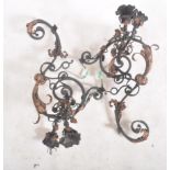 PAIR OF ARTS & CRAFTS MANNER WROUGHT IRON & COPPER LIGHTS