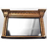 19TH CENTURY GILTWOOD AND GESSO FRAMED OVERMANTEL MIRROR