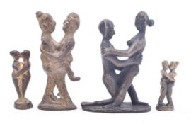 19TH CENTURY TRIBAL STYLE EROTIC BRONZE FIGURINES