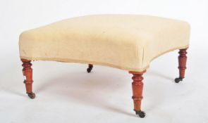 VICTORIAN MAHOGANY OTTOMAN / FOOTSTOOL ON CASTORS