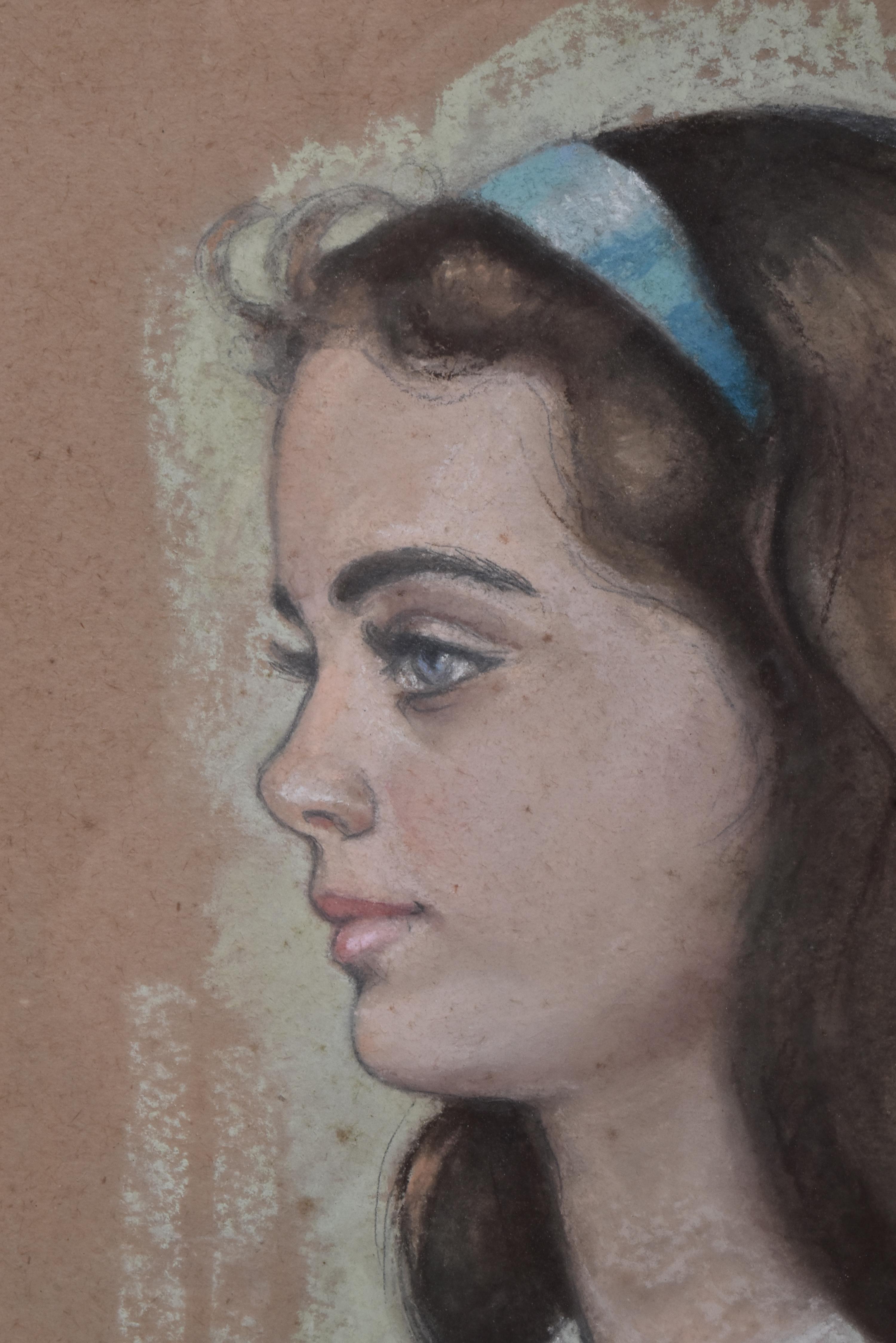 MARJORIE WILDING (1909-2009) - PASTEL PORTRAIT STUDY - Image 3 of 6