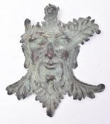 LATE 19TH CENTURY CAST BRONZE WALL MOUNTED GREEN MAN PLAQUE