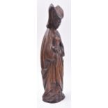 20TH CENTURY CARVED WOOD FIGURE OF A MEDIEVAL WOMAN