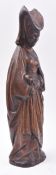 20TH CENTURY CARVED WOOD FIGURE OF A MEDIEVAL WOMAN
