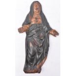 20TH CENTURY CARVED OAK FIGURE OF MARY THE MOTHER