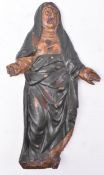 20TH CENTURY CARVED OAK FIGURE OF MARY THE MOTHER