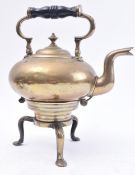 18TH CENTURY BRASS AND BRONZE TODDY KETTLE ON STAND
