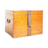 19TH CENTURY CAMPAIGN OAK IRON BOUND SILVER CHEST