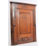 GEORGE III OAK & MAHOGANY CROSS BANDED CORNER CABINET