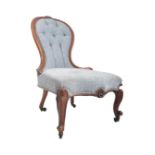 19TH CENTURY HIGH VICTORIAN SPOON BACK LADIES NURSING CHAIR