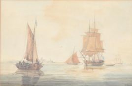 WILLIAM ANDERSON (1757-1837) - SHIPPING SCENE - 1797 WATERCOLOUR
