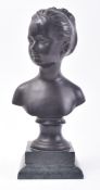 20TH CENTURY BRONZE BUST OF A YOUNG GIRL