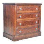 GEORGE III BURR WALNUT VENEERED BACHELORS CHEST OF DRAWERS