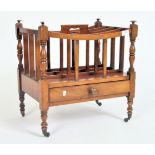 VICTORIAN CARVED WALNUT CANTERBURY MAGAZINE RACK