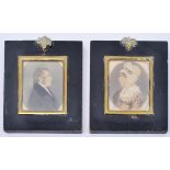 VICTORIAN CIRCA 1835 EBONISED & WOOD MINIATURE PORTRAIT FRAMES