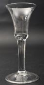 GEORGE II MID 18TH CENTURY 1745 PLAIN STEM WINE GLASS