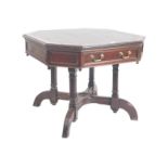 VICTORIAN CIRCA 1880S FLAME MAHOGANY RENT OCTAGONAL TABLE