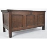 18TH CENTURY OAK PANELLED COFFER BOX CHEST