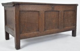 18TH CENTURY OAK PANELLED COFFER BOX CHEST