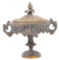 19TH CENTURY FRENCH NEOCLASSICAL GILT BRONZE URN CENTREPIECE