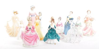COLLECTION OF FINE BONE CHINA PORCELAIN LADY FIGURINES