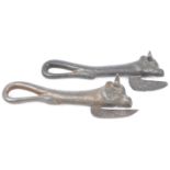 PAIR OF 19TH CENTURY NOVELTY CAST IRON BULLY CAN OPENER