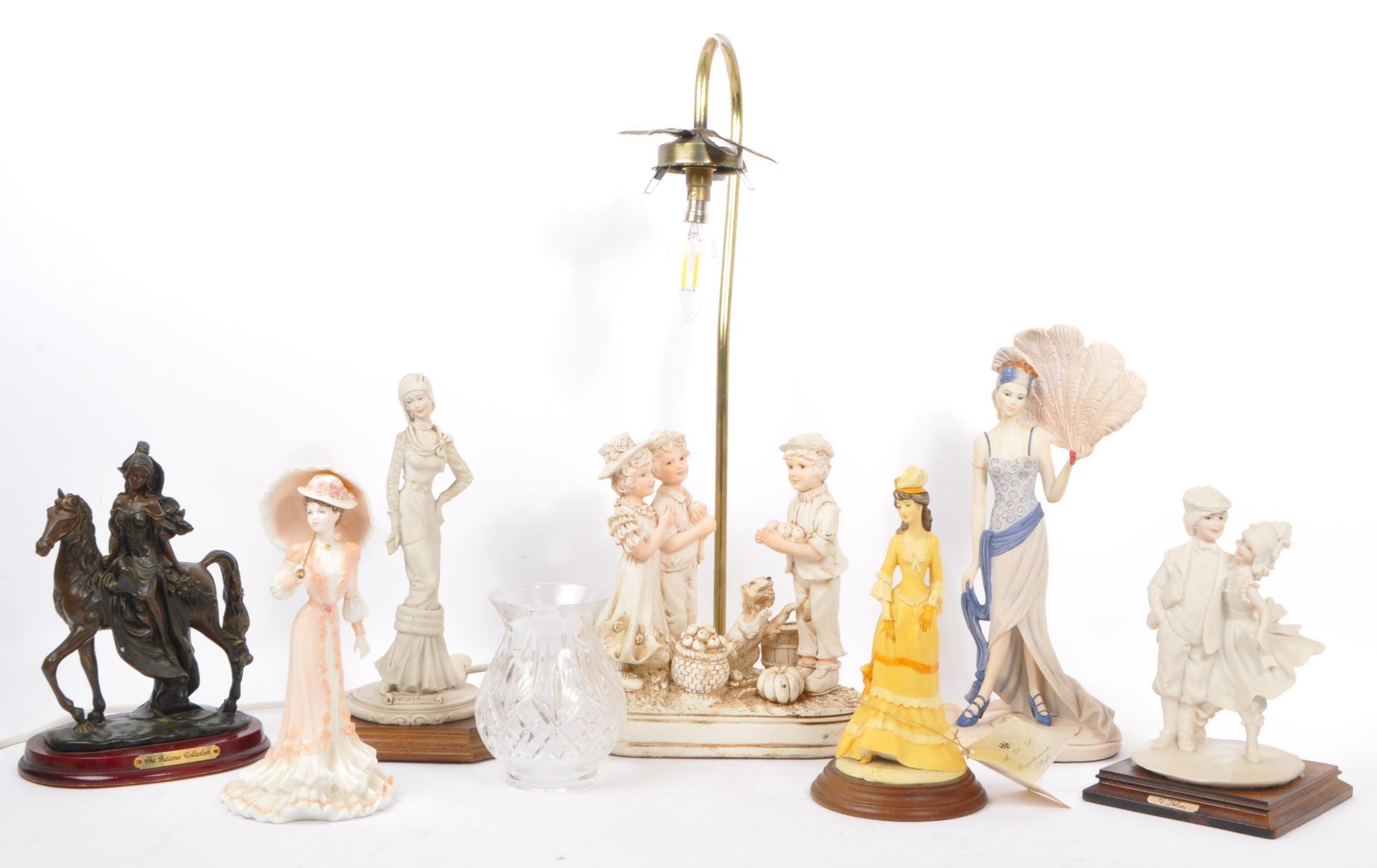 COLLECTION OF 20TH CENTURY FIGURES & ITALIAN LAMP BASE