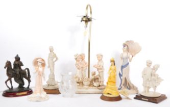 COLLECTION OF 20TH CENTURY FIGURES & ITALIAN LAMP BASE