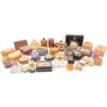 EXTENSIVE INTERNATIONAL COLLECTION OF TRINKET & PILL CONTAINERS