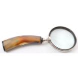 20TH CENTURY HAND HELD HORN MAGNIFYING GLASS