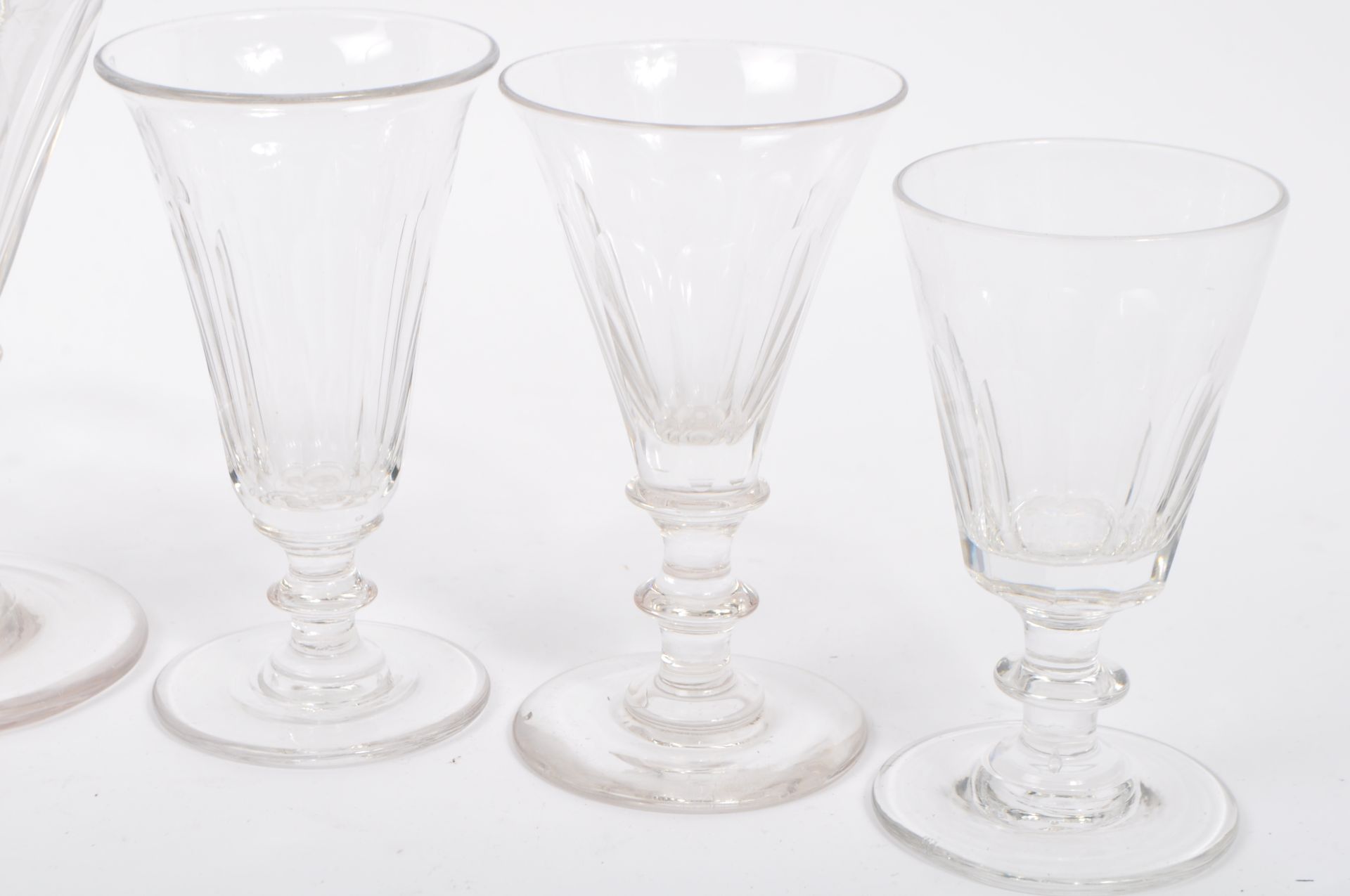 SEVEN 19TH CENTURY LATE GEORGIAN HAND BLOWN RUMMER GLASSES - Image 4 of 5