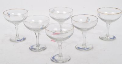 ASSORTMENT OF SIX VINTAGE 20TH CENTURY BABYCHAM GLASSES